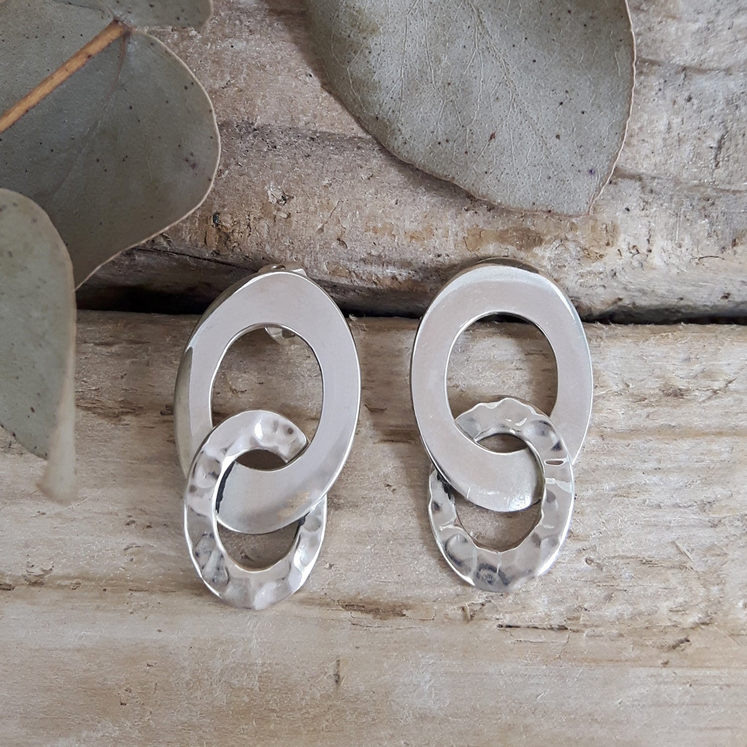 SAMPLE Unity Oval Hammered Studs