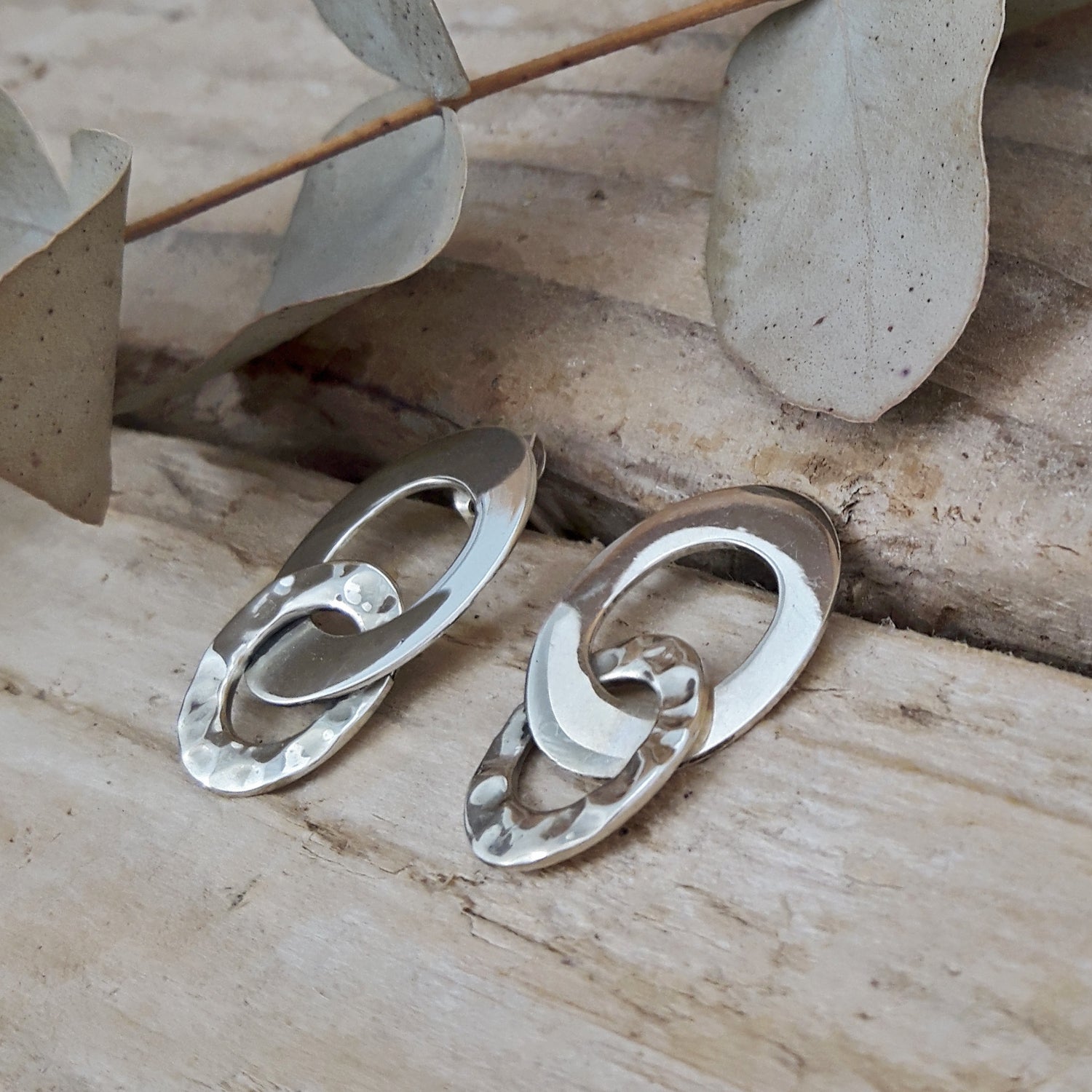 SAMPLE Unity Oval Hammered Studs