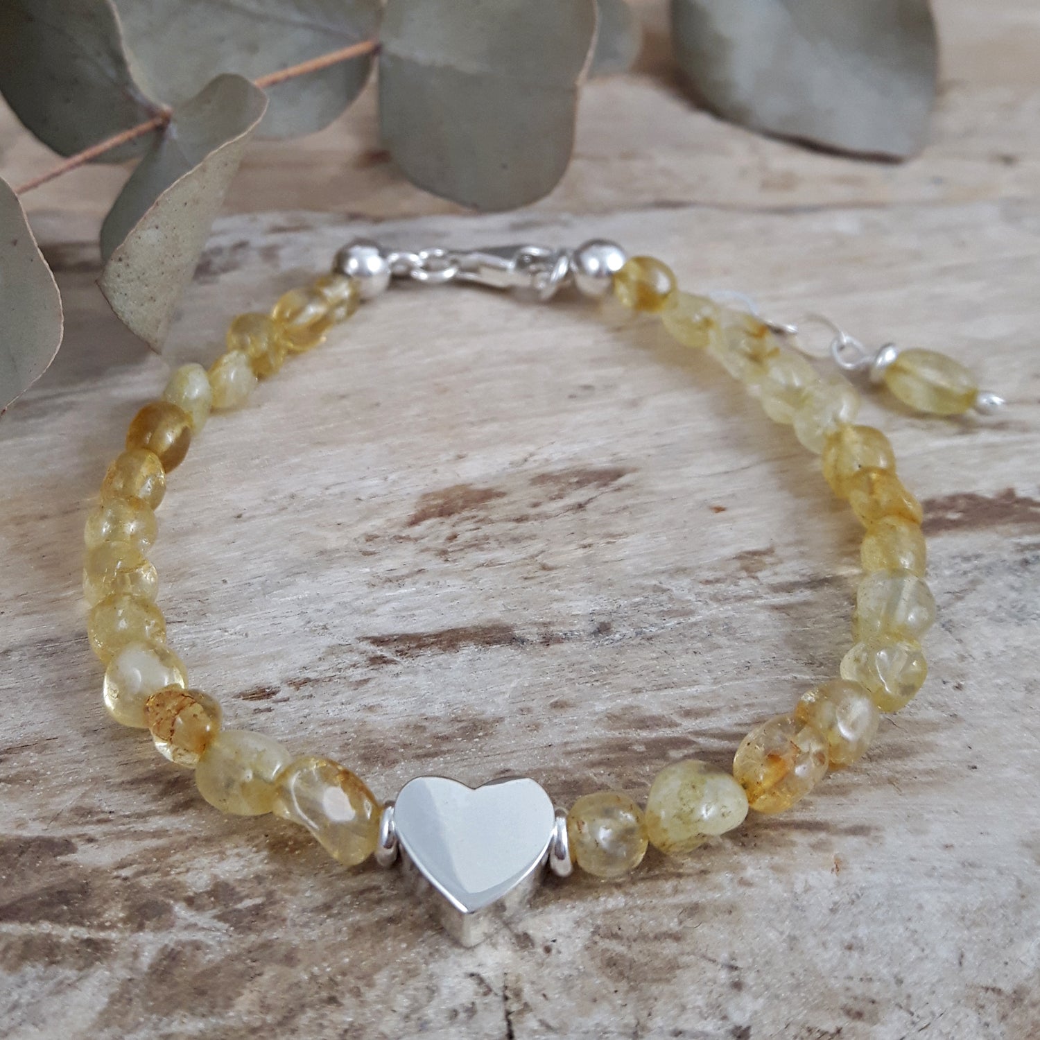 Viva Heart Citrine Birthstone Bracelet