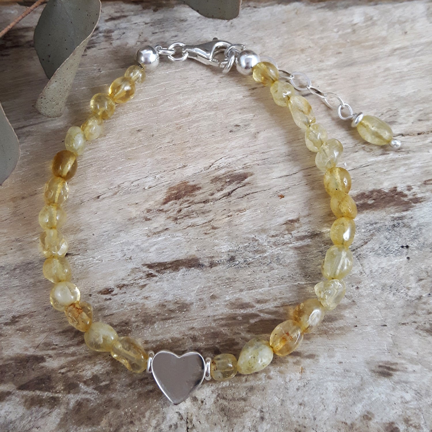 Viva Heart Citrine Birthstone Bracelet