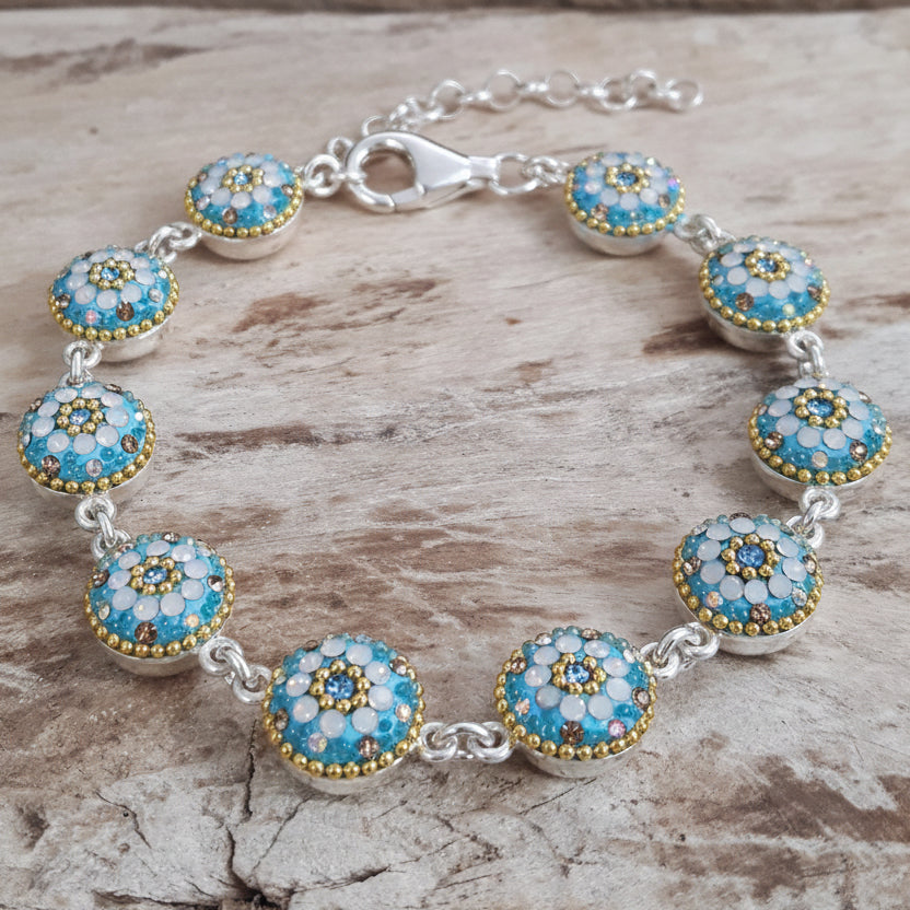 allegra daisy dream round bracelet intricate detail sterling silver