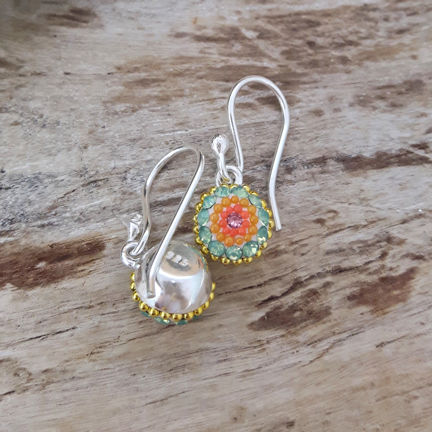 Allegra Hibiscus Bloom Round Drop Earrings