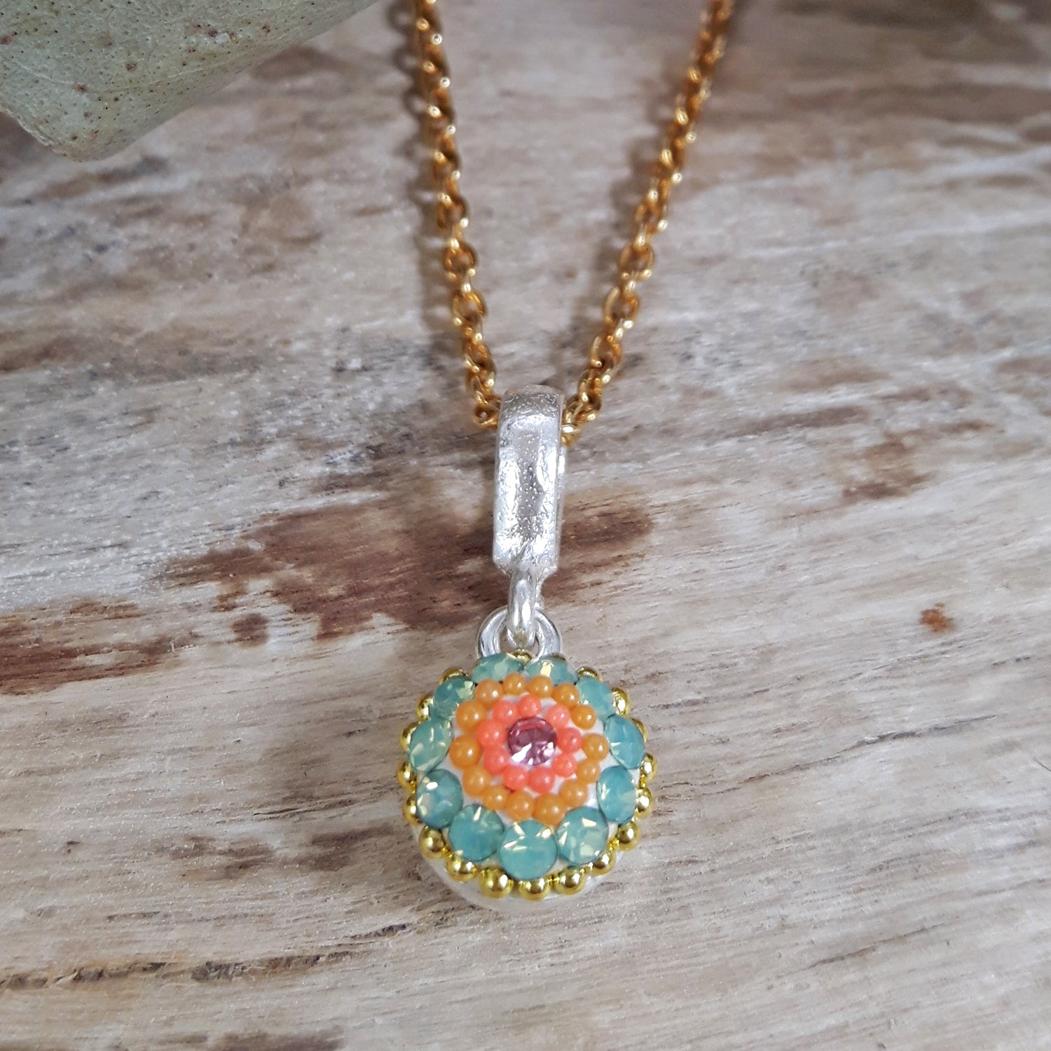 Allegra Hibiscus Bloom Round Pendant