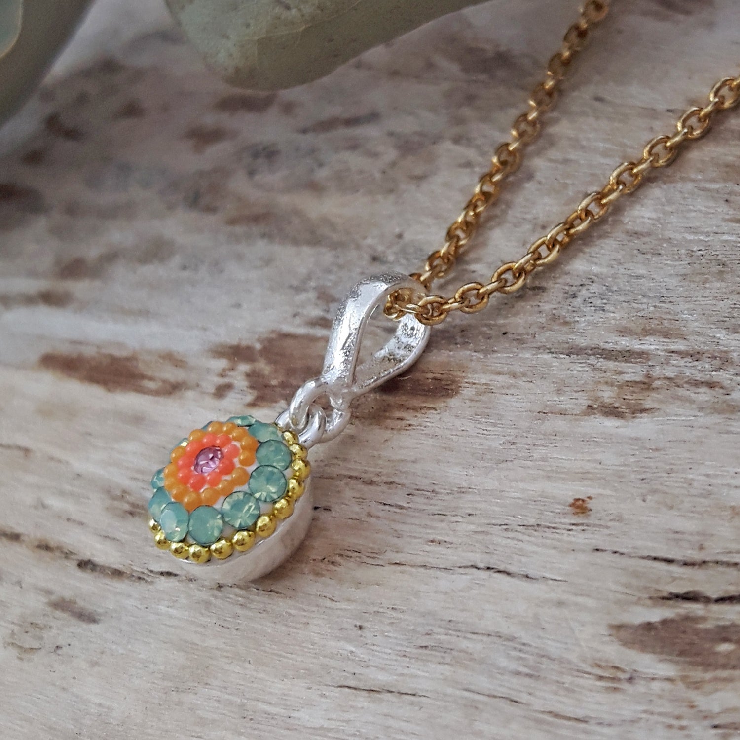 Allegra Hibiscus Bloom Round Pendant