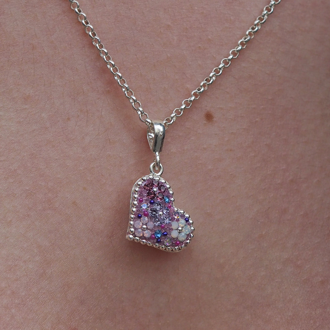 lilac dream heart pendant sterling silver