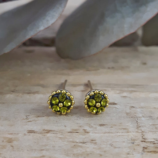 Allegra Tiny Olive Stud Earrings