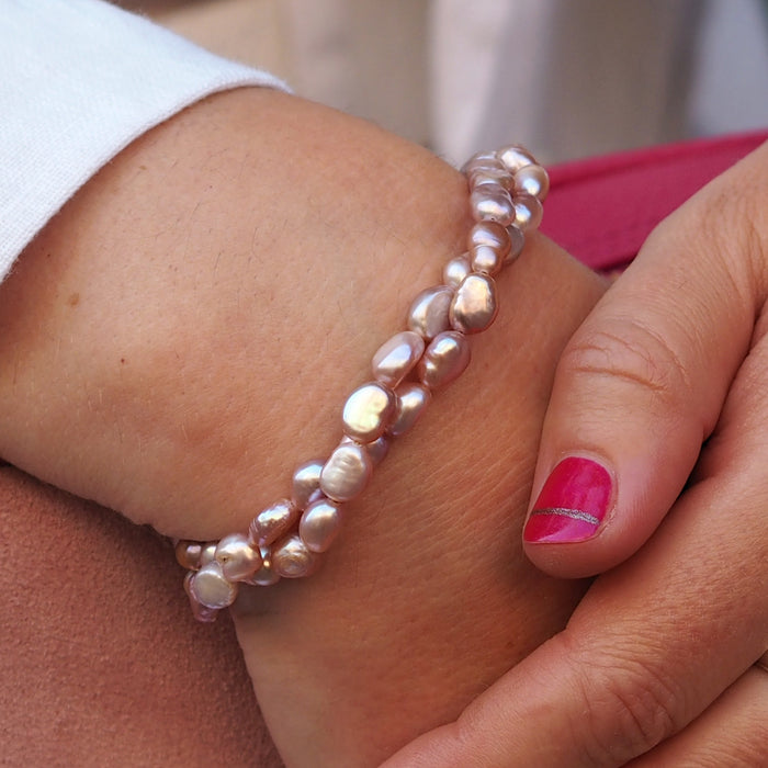 Ella Pink Pearl Bracelet