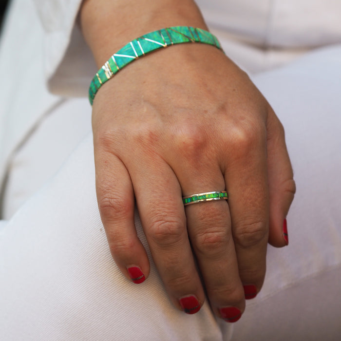 Flinder Green Opal Ring