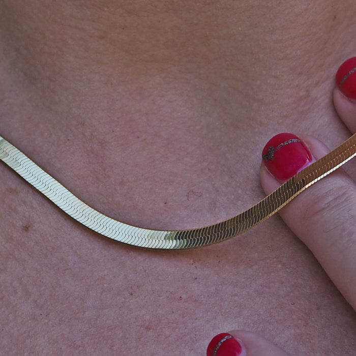 14k White Rose & Gold Filled Flexible Thin Herringbone Flat Snake Chain  Necklace | eBay