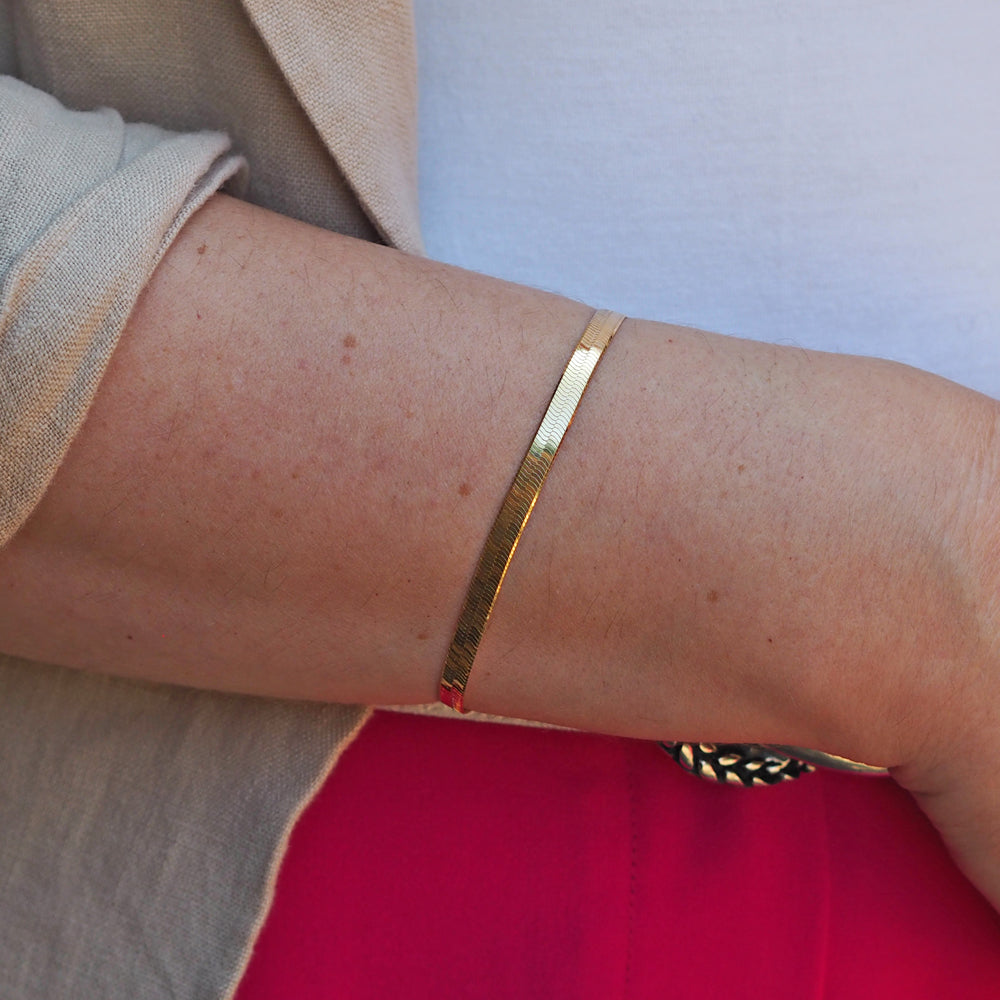 Snake Chain 18.5cm Medium Gold Bracelet