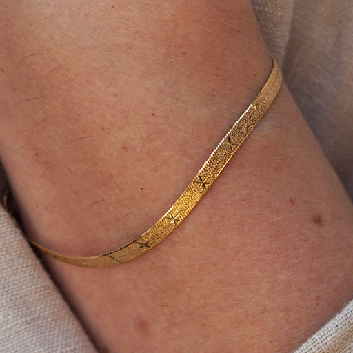 Star Snake Chain 18.5cm Medium Gold Bracelet