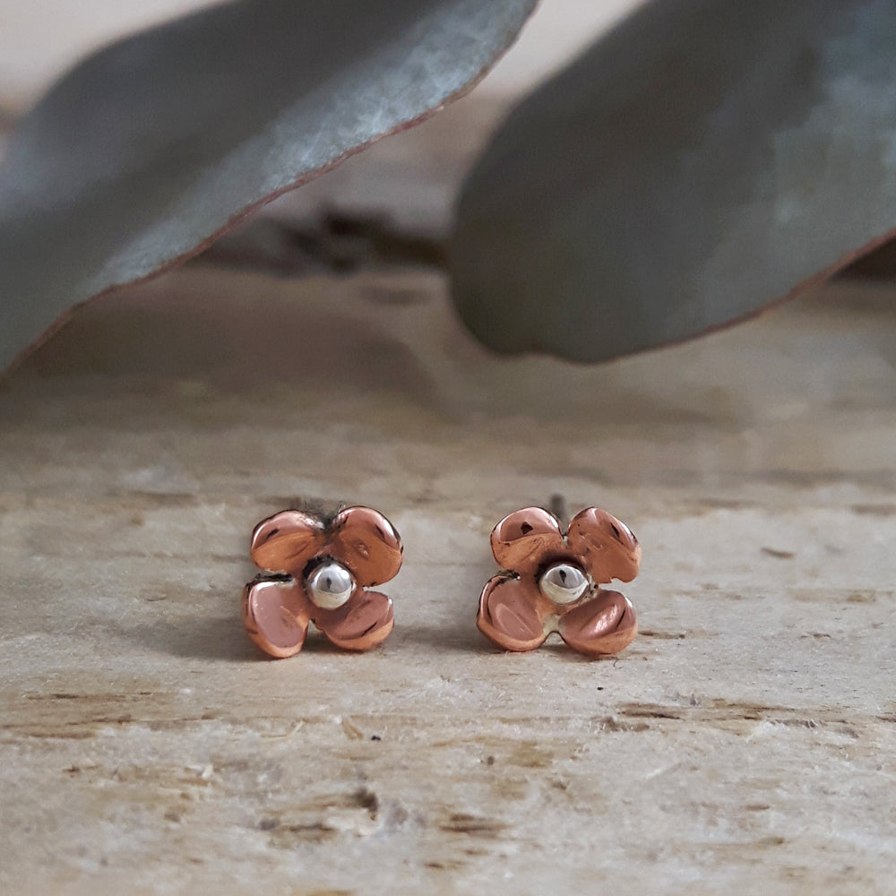 Copper earrings studs deals