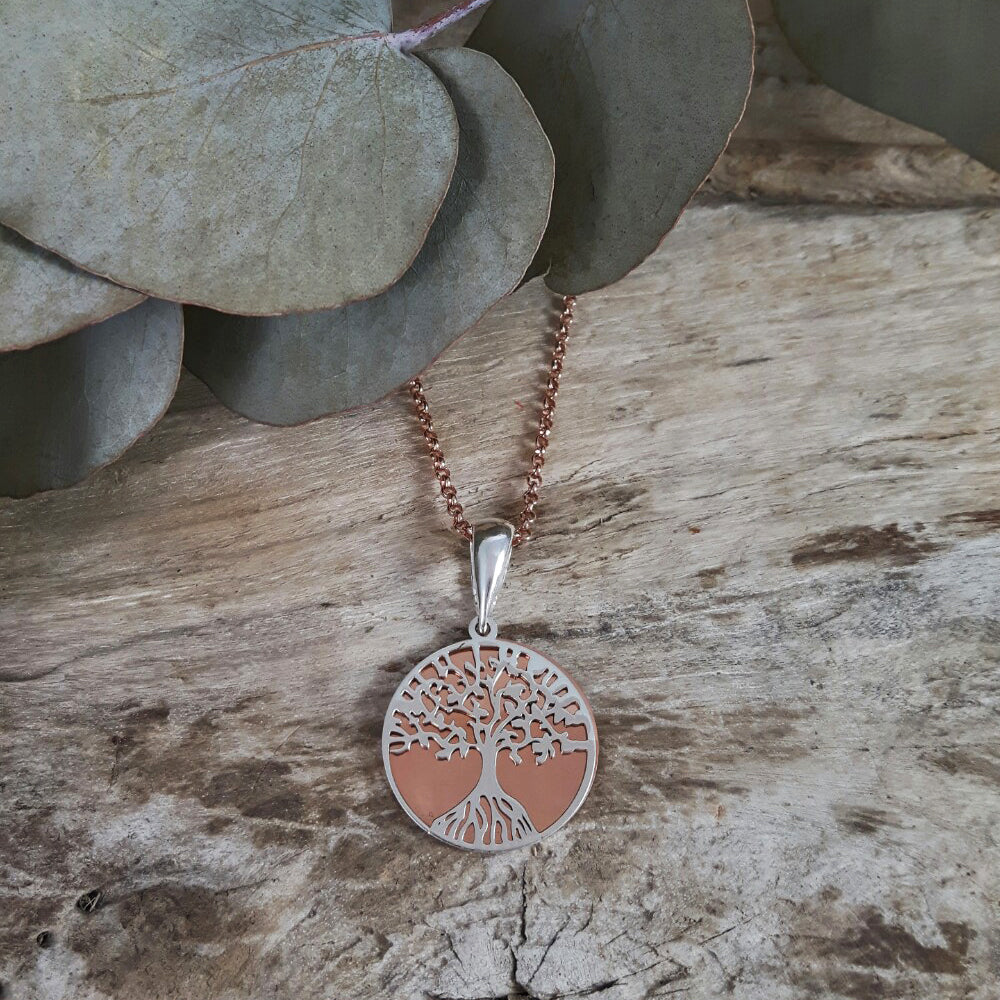 Mother & Three Children Sacred Celtic Tree of Life Necklace