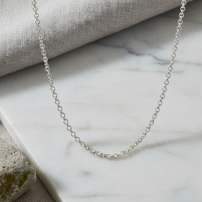 Classic Rolo Sterling Silver Chain Necklace 50cm