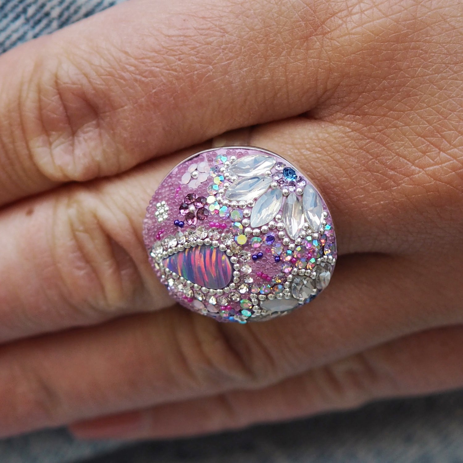 Allegra Dome Lilac Dream Adjustable Ring