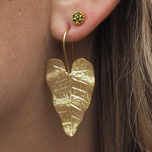Foresta Gold Taro Leaf Drop Earrings