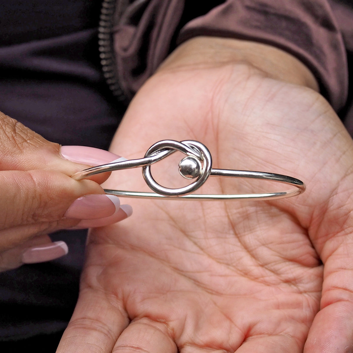Love Knot Sterling Silver Bangle