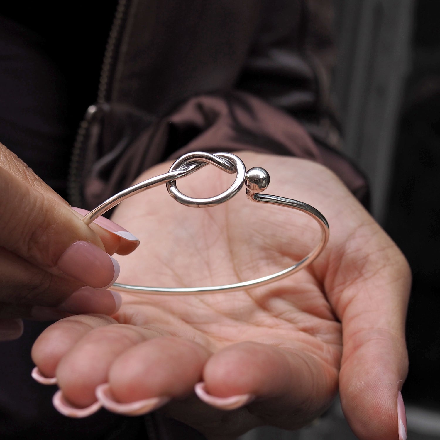 Love Knot Sterling Silver Bangle