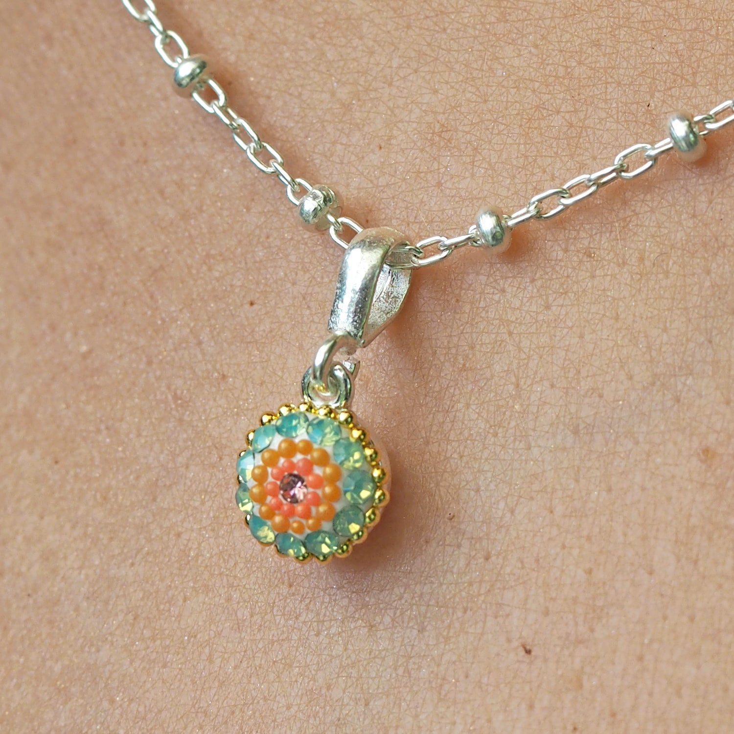 Allegra Hibiscus Bloom Round Pendant