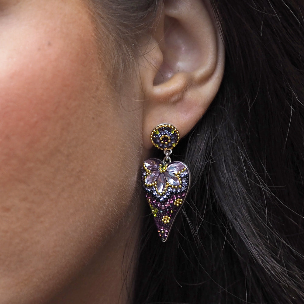 Allegra Tanzanite Dream Heart Double Drop Earrings