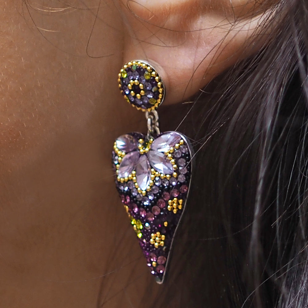 Allegra Tanzanite Dream Heart Double Drop Earrings