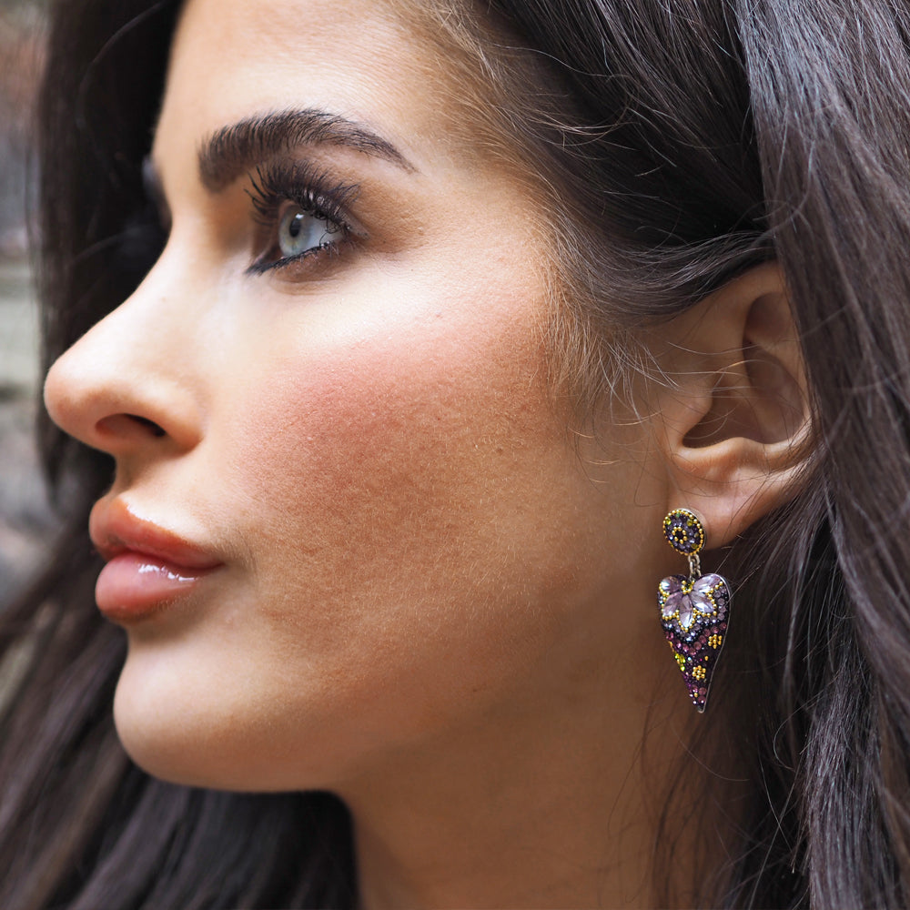 Allegra Tanzanite Dream Heart Double Drop Earrings