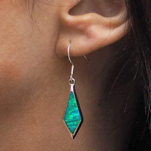 Flinder Green Long Kite Drop Earrings