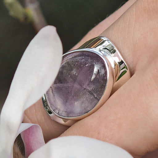Sterling Silver Rings Unique silver stone opal adjustable rings Contemporary Silver Rings Tagged colour purple Palenque Jewellery