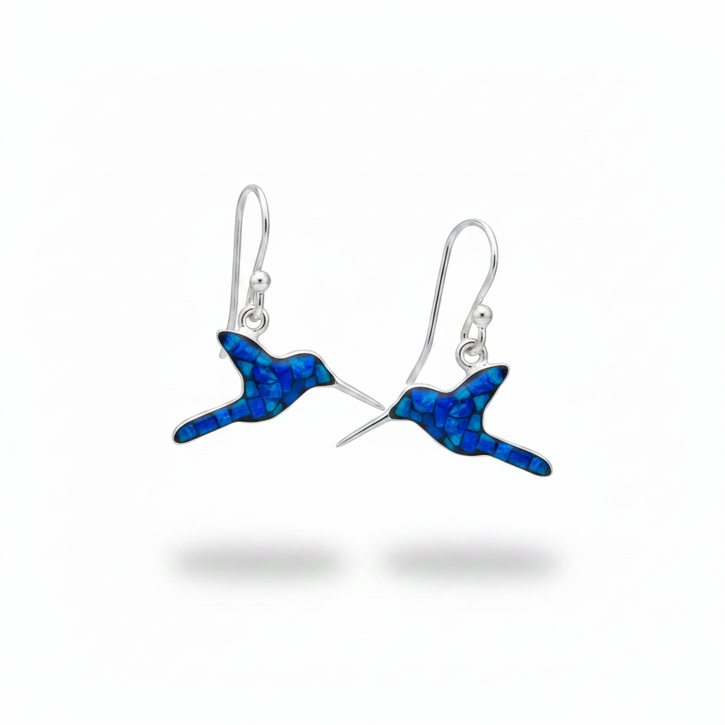 Flinder Hummingbird Blue Drop Earrings