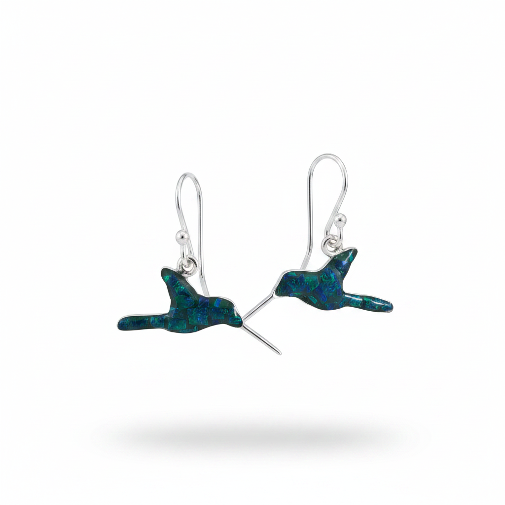 Flinder Hummingbird Emerald Drop Earrings