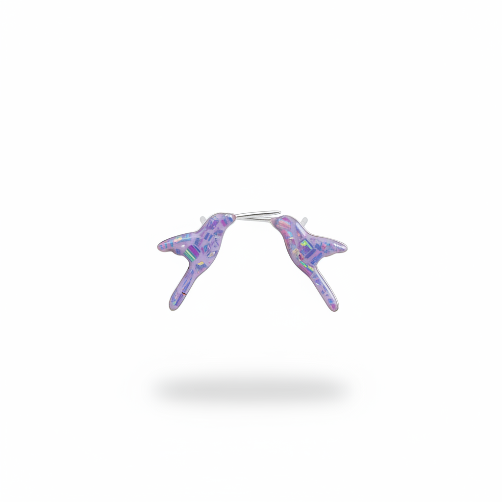 Flinder Hummingbird Lavender Stud Earrings