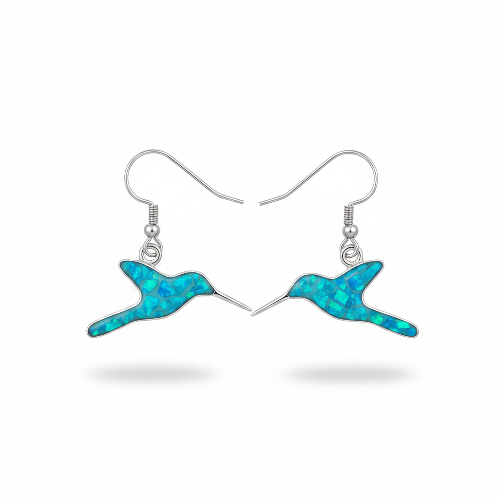 Flinder Hummingbird Turquoise Drop Earrings