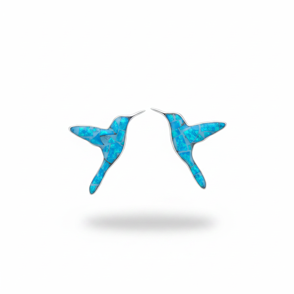 Flinder Hummingbird Turquoise Stud Earrings