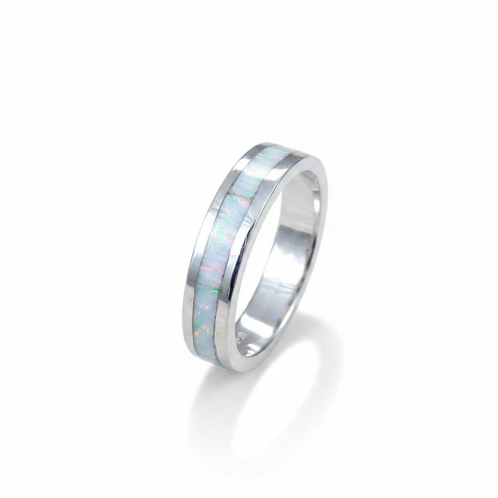 Flinder White Opal Ring