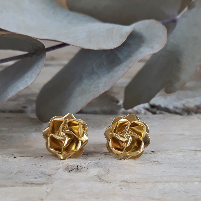 SAMPLE Gold Rose Mini Stud Earrings
