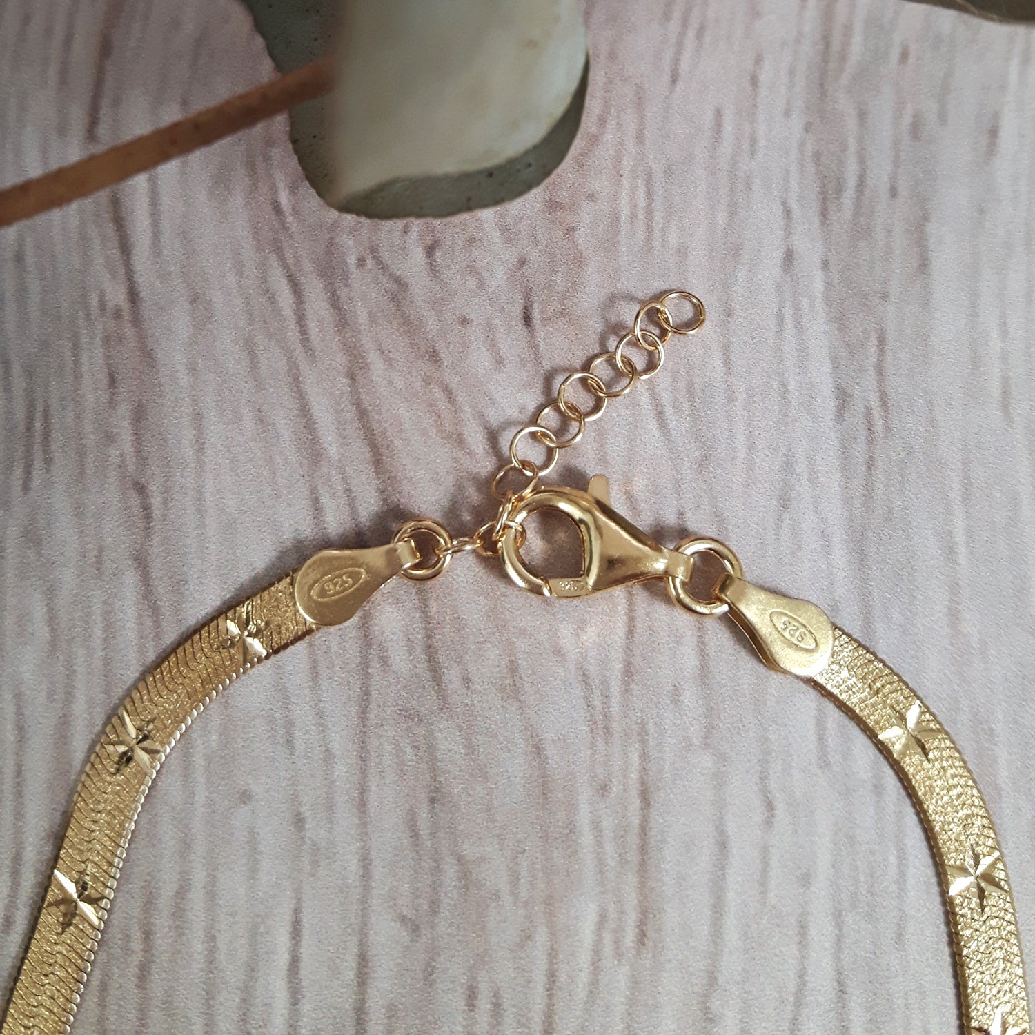 Gold Star Snake Chain Bracelet 17–19.5cm