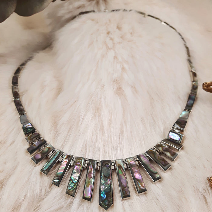 Jay King Black Chalcedony and Abalone Shell Reversible Necklace - 21809821  | HSN