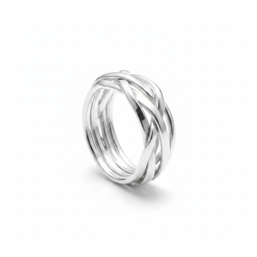 Lattice Thin Sterling Silver Ring - Retry