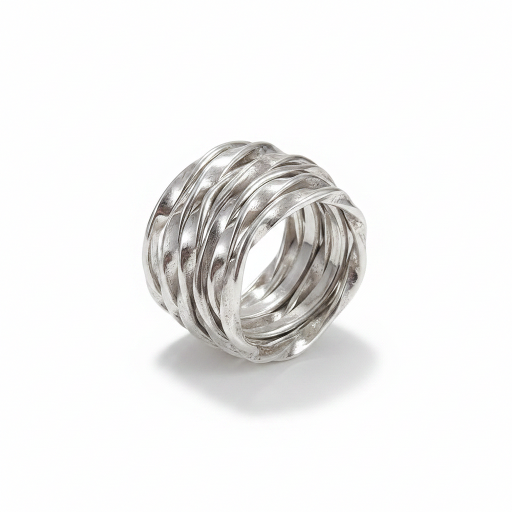 Lattice Wide Sterling Silver Ring