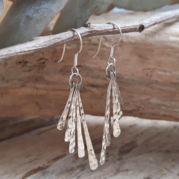 Lily Hammered Drop Earrings