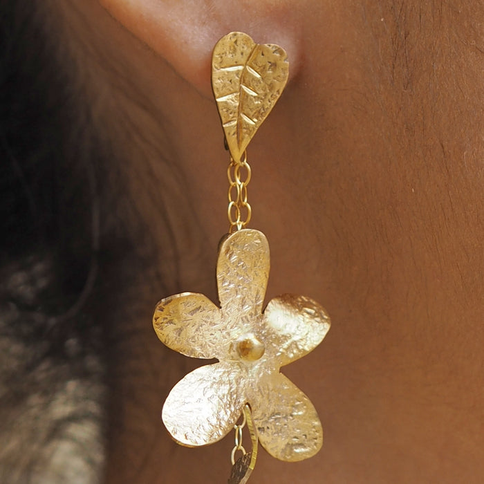 Foresta Ceiba Gold Hummingbird Drop Earrings