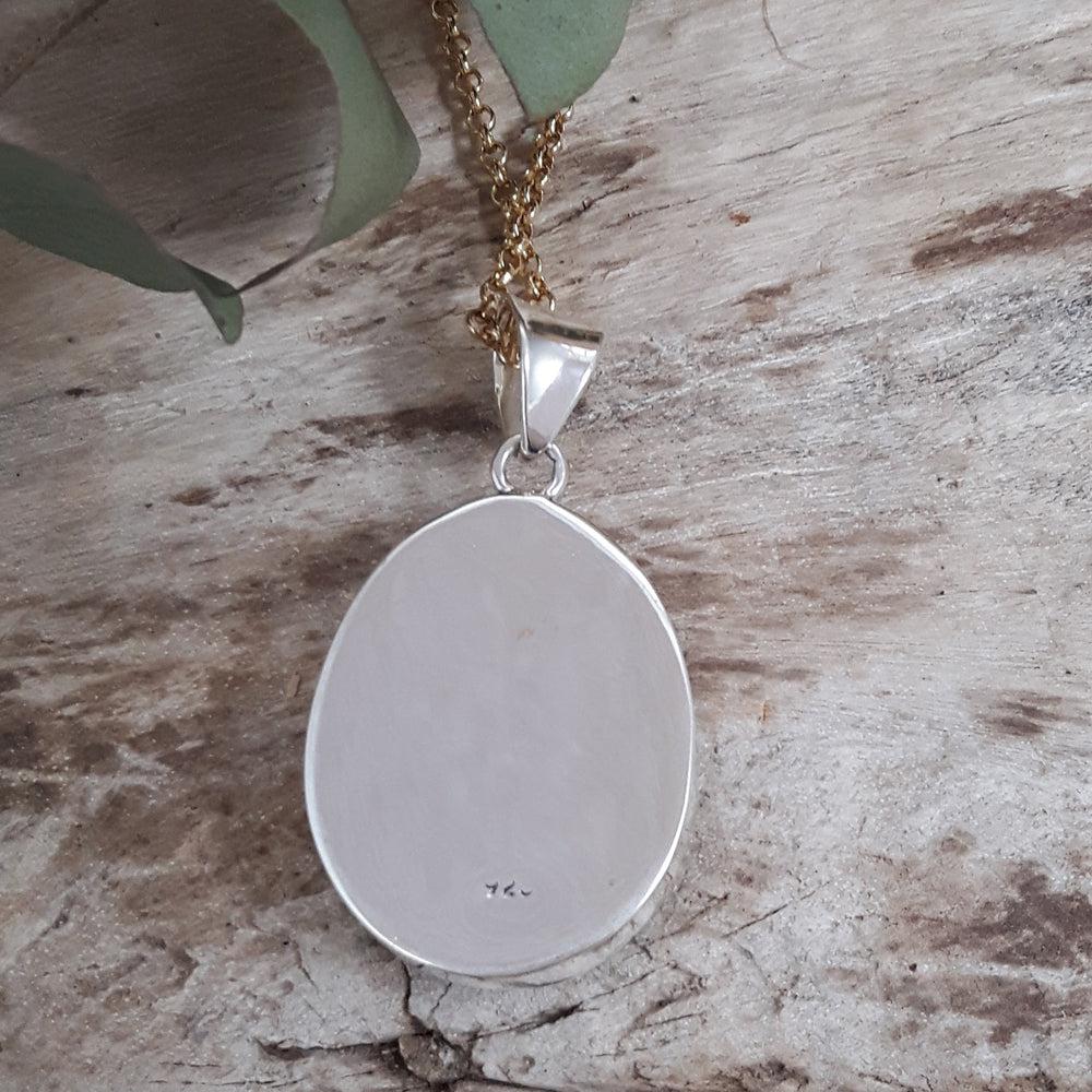 Monet Blue Calcite Oval Medium Pendant