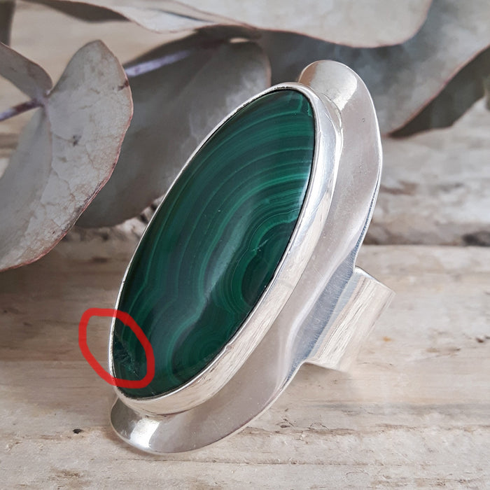 PERFECTLY IMPERFECT Monet Malachite Lrg Ring Oval