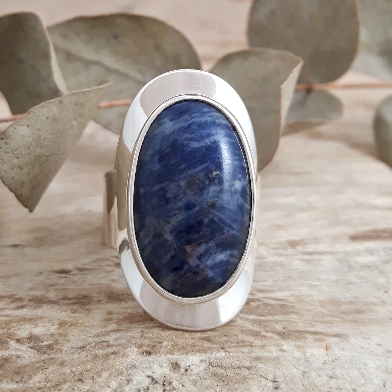 Monet Sodalite Oval Small Adjustable Ring A