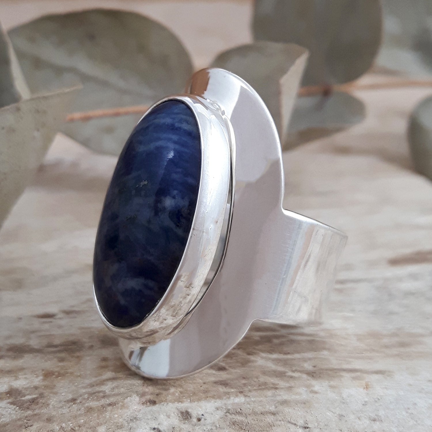 Monet Sodalite Oval Small Adjustable Ring A