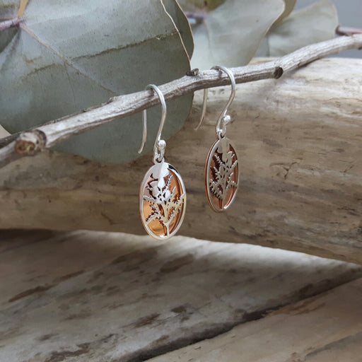 Celtic Thistle Silver/Copper Earrings