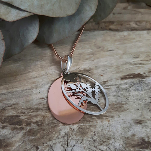 Celtic Thistle Silver/Copper Pendant