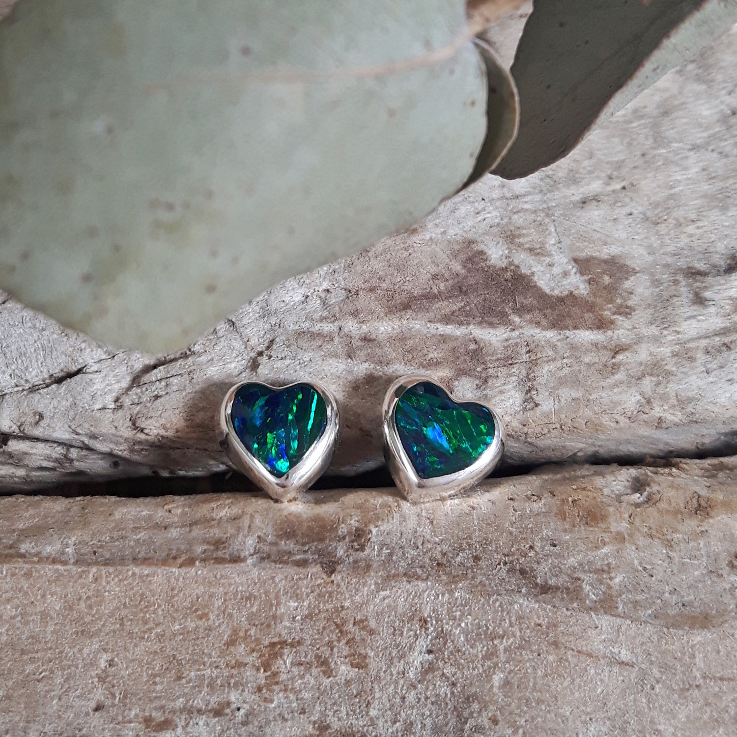 Flinder Heart Emerald Stud Earrings