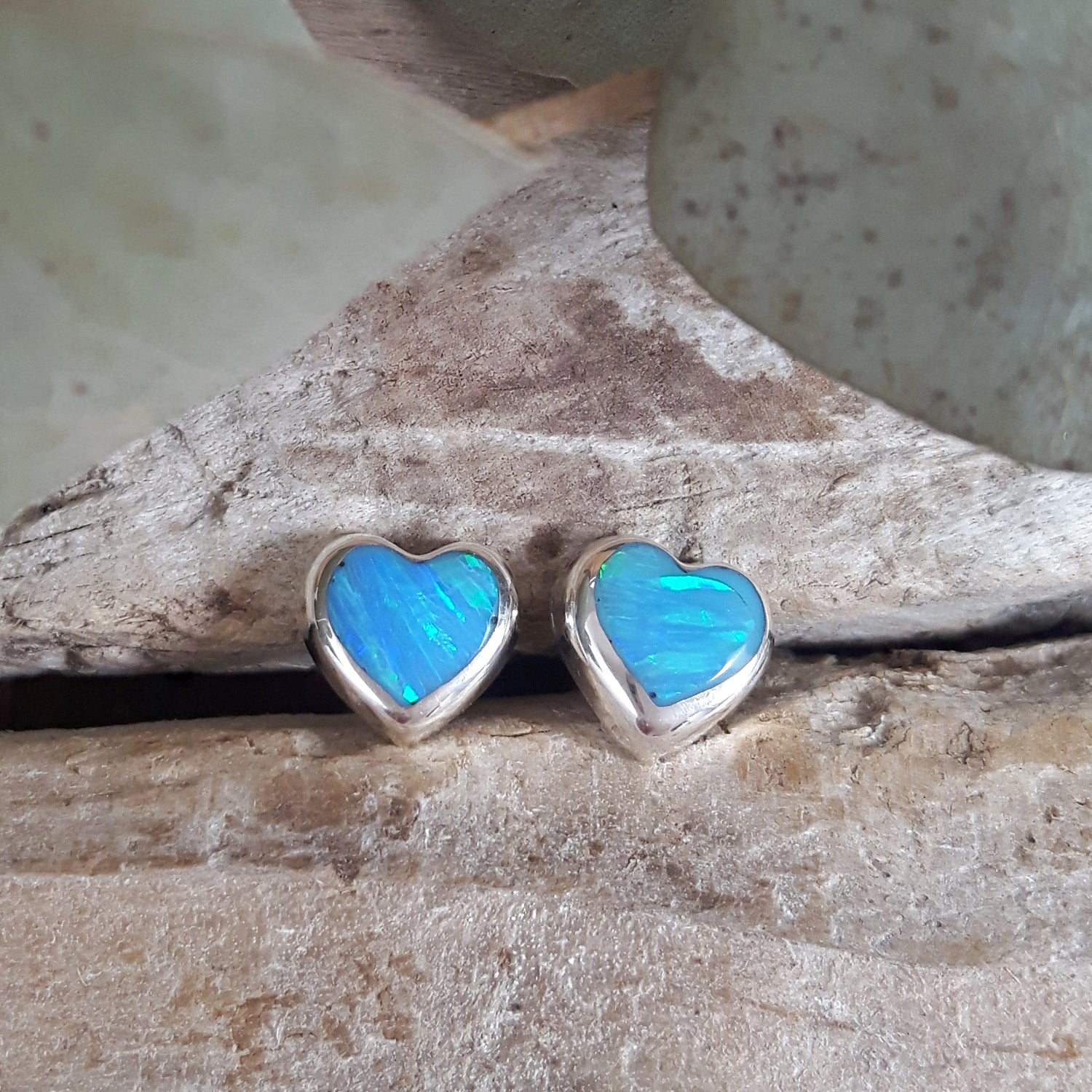Flinder Heart Turquoise Stud Earrings