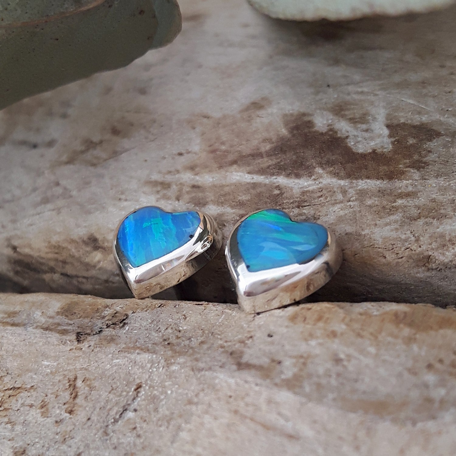 Flinder Heart Turquoise Stud Earrings